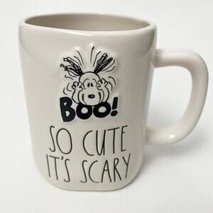 Rae Dunn Peanuts BOO! So Cute It's‎ Scary Mug Snoopy Charlie Brown Halloween NEW